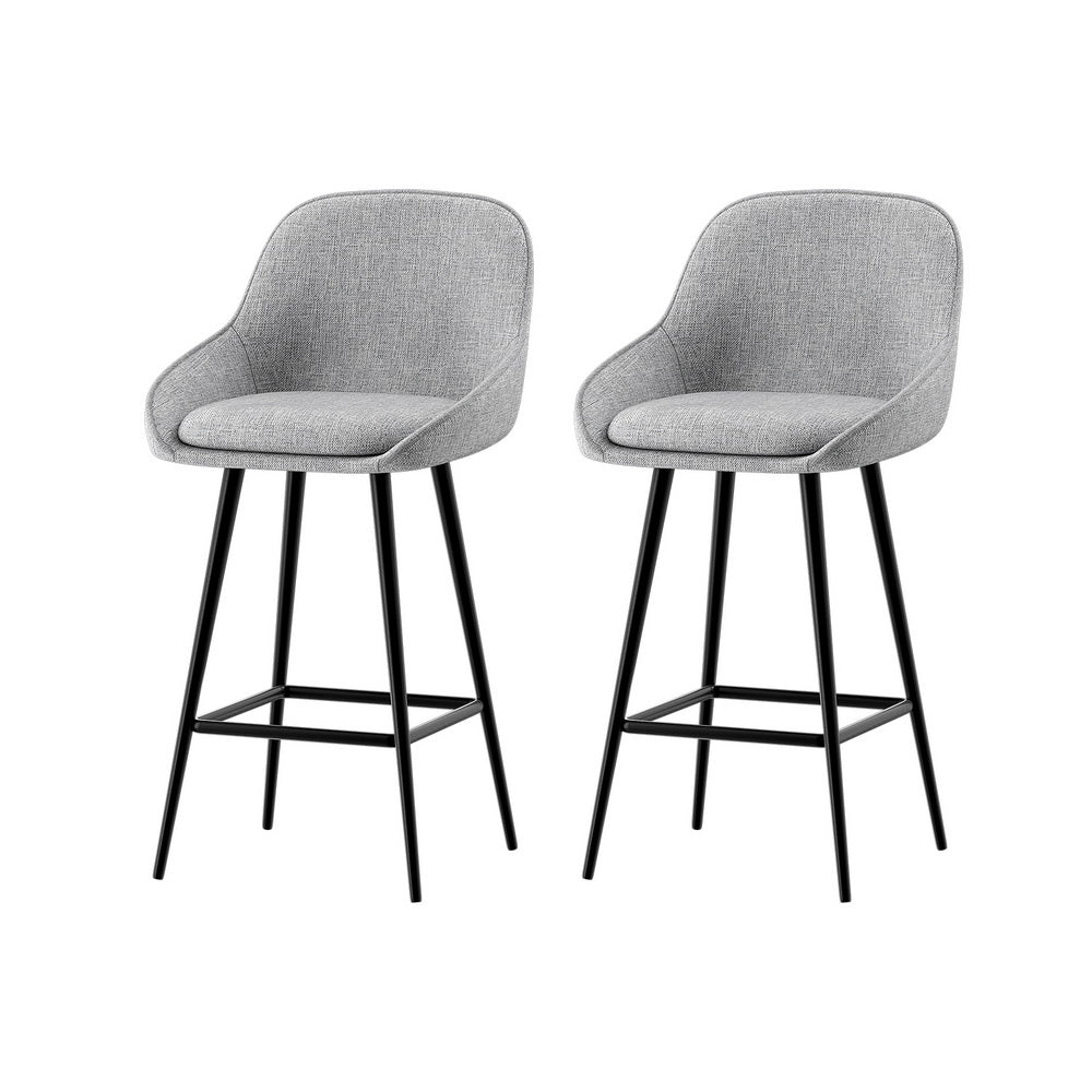 Artiss 2x Bar Stools Upholstered Stool Counter Seat Kitchen Dining Chairs Artiss