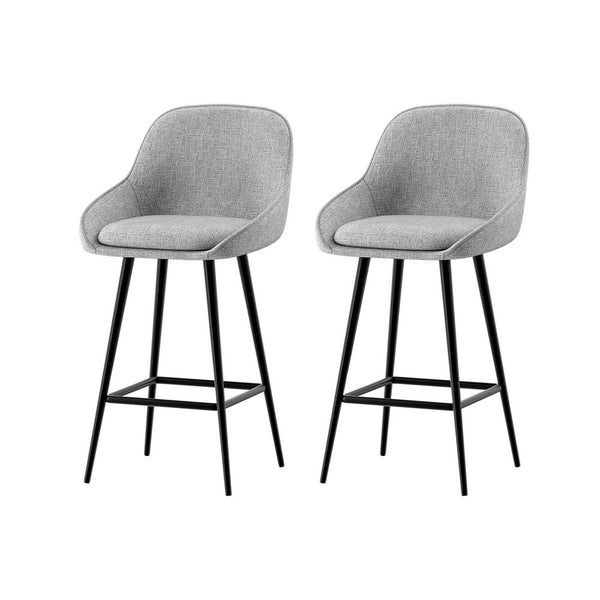Artiss 2x Bar Stools Upholstered Stool Counter Seat Kitchen Dining Chairs Artiss