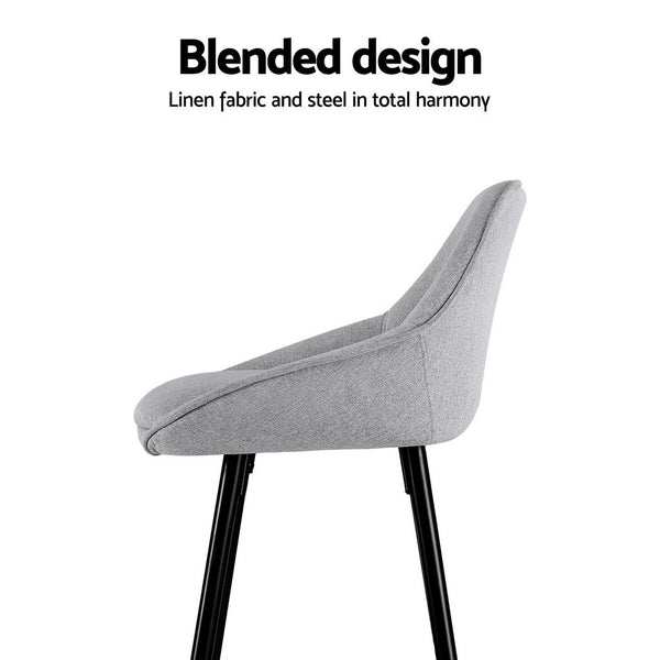 Artiss 2x Bar Stools Upholstered Stool Counter Seat Kitchen Dining Chairs Artiss