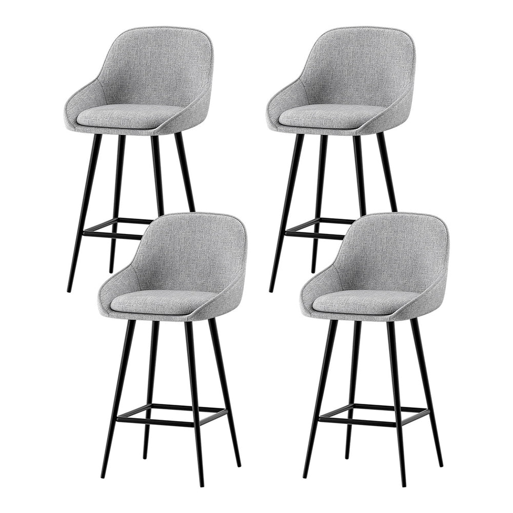 Artiss 4x Bar Stools Upholstered Stool Counter Seat Kitchen Dining Chairs Artiss