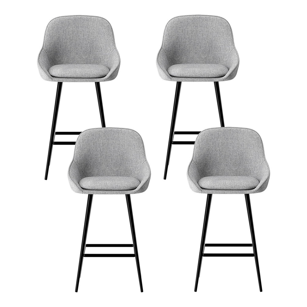 Artiss 4x Bar Stools Upholstered Stool Counter Seat Kitchen Dining Chairs Artiss