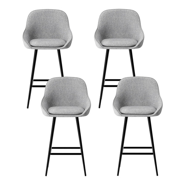 Artiss 4x Bar Stools Upholstered Stool Counter Seat Kitchen Dining Chairs Artiss