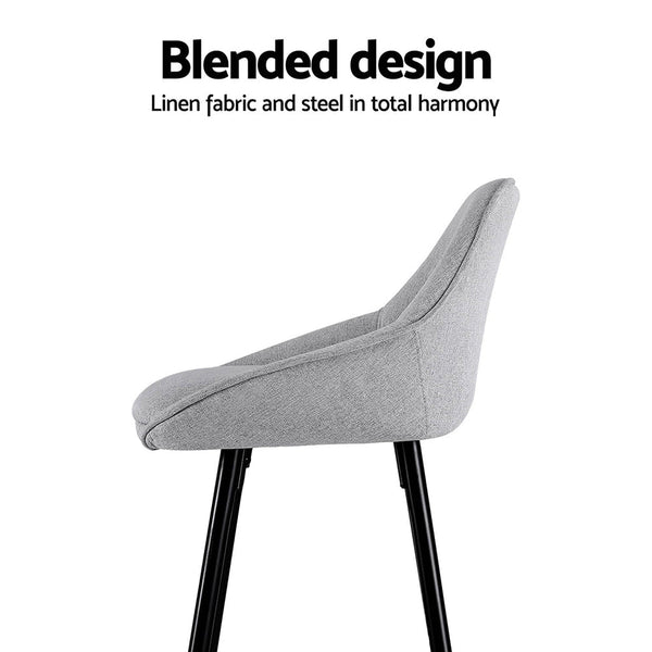 Artiss 4x Bar Stools Upholstered Stool Counter Seat Kitchen Dining Chairs Artiss