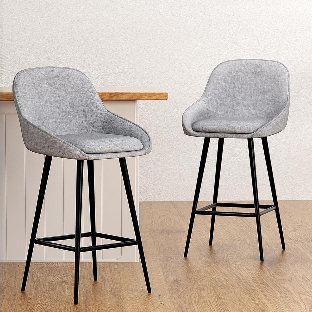 Artiss 4x Bar Stools Upholstered Stool Counter Seat Kitchen Dining Chairs Artiss