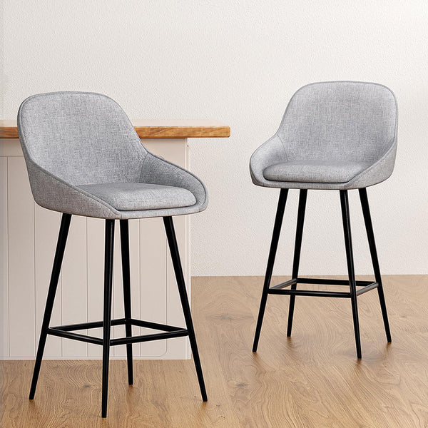 Artiss 4x Bar Stools Upholstered Stool Counter Seat Kitchen Dining Chairs Artiss