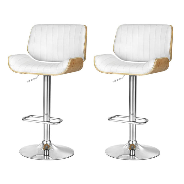 Artiss 2x Bar Stools Adjustable Leather Chairs Artiss