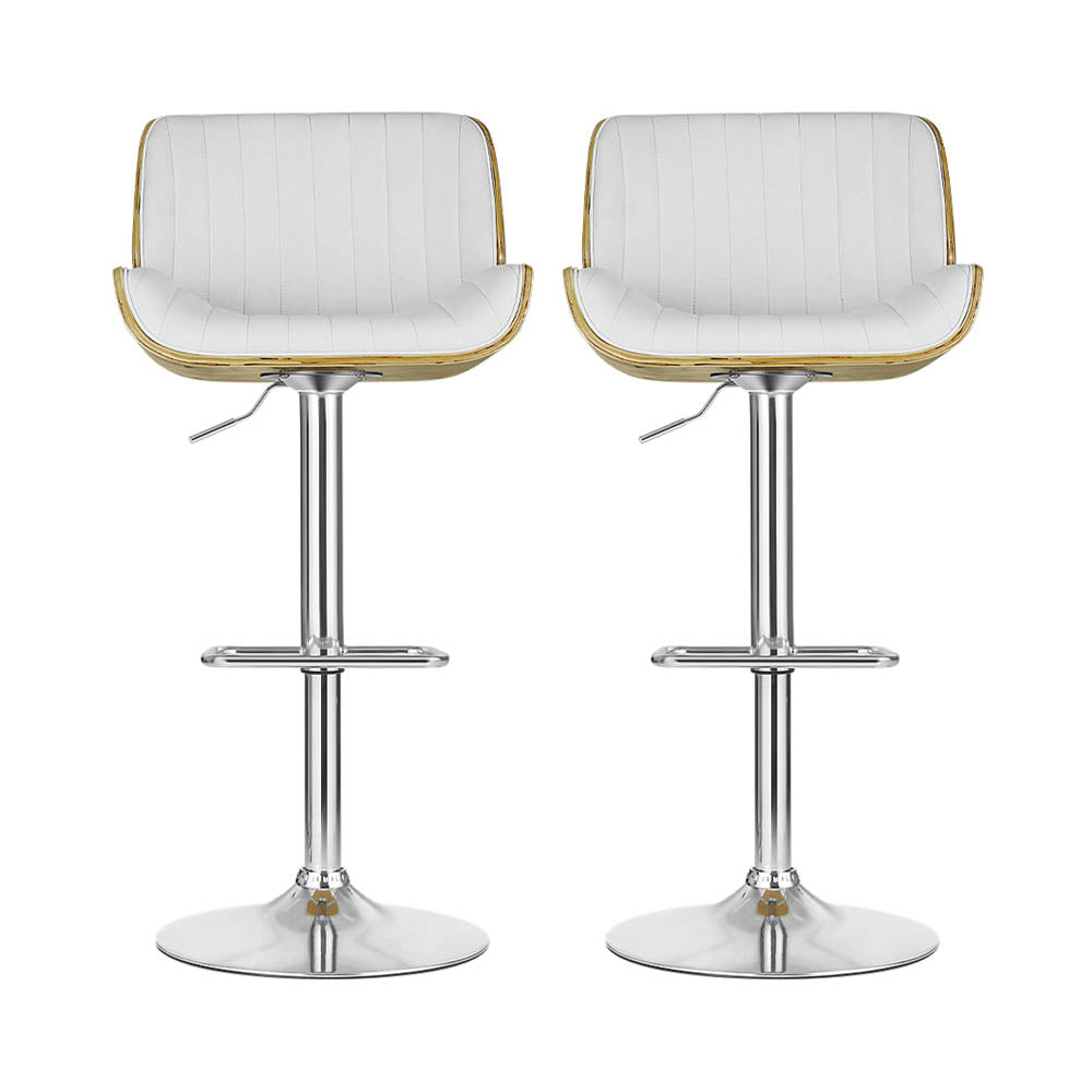 Artiss 2x Bar Stools Adjustable Leather Chairs Artiss