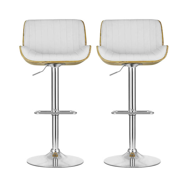 Artiss 2x Bar Stools Adjustable Leather Chairs Artiss