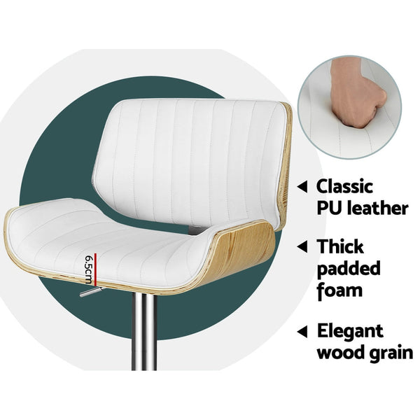 Artiss 2x Bar Stools Adjustable Leather Chairs Artiss