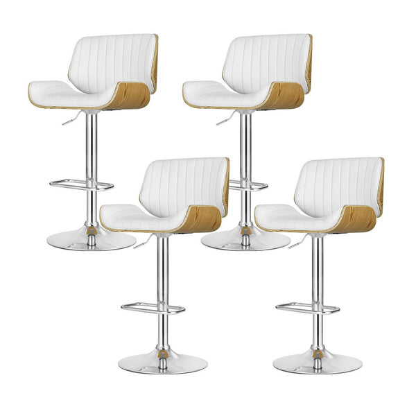 Artiss 4x Bar Stools Adjustable Leather Chairs Artiss