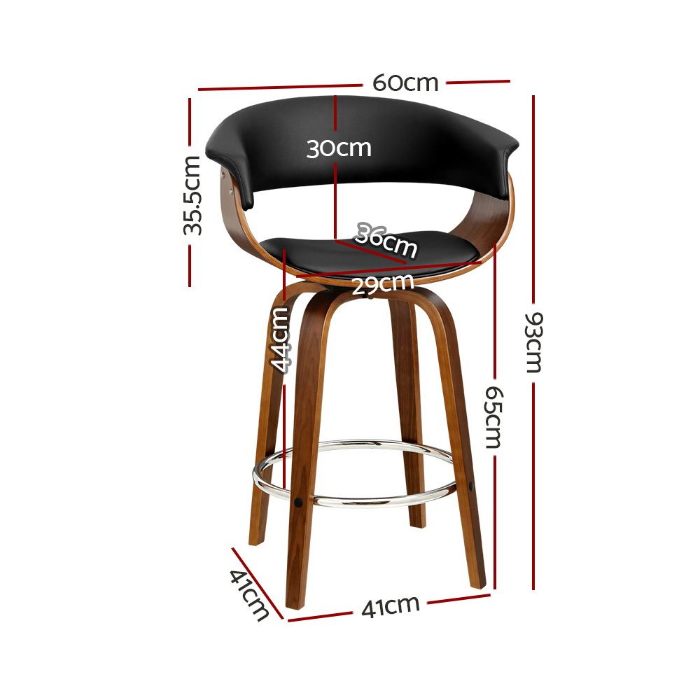 Artiss Bar Stools Set of 3 Kitchen Wooden Bar Stool Dining Chair 65cm Awezingly