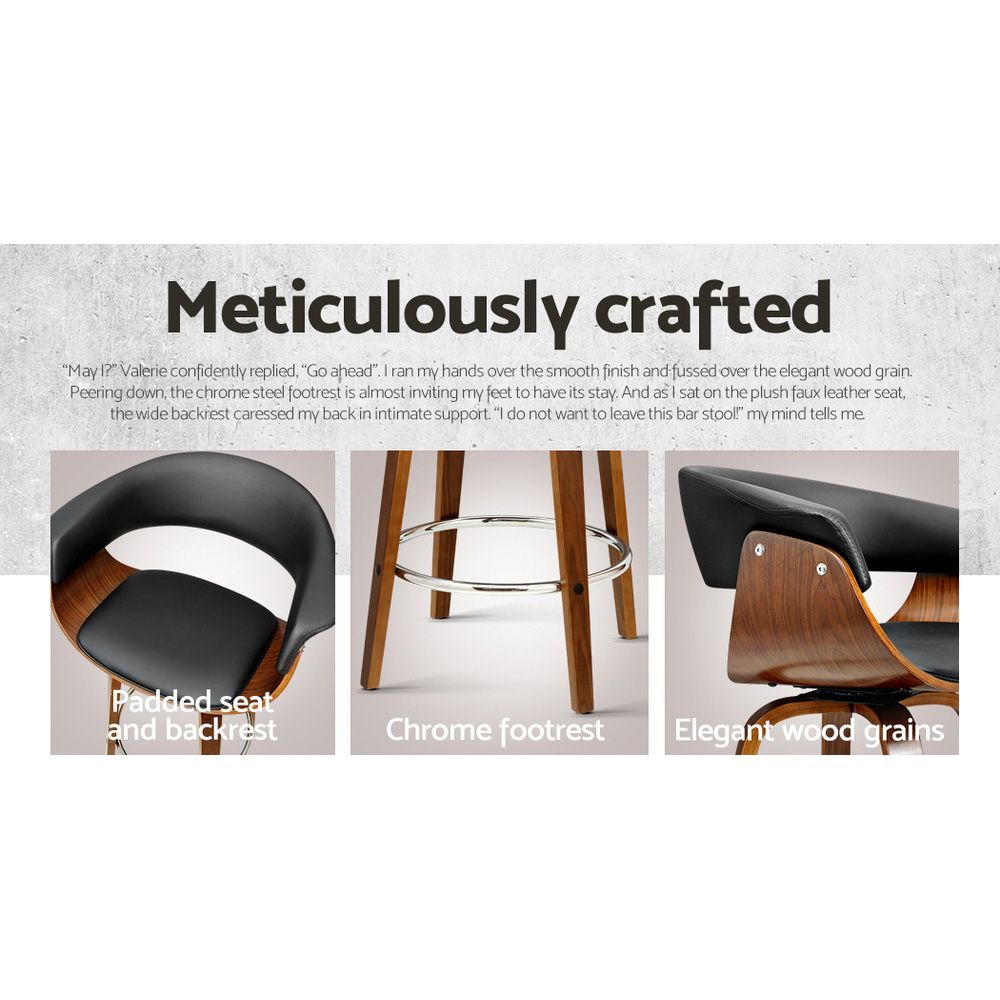 Artiss Bar Stools Set of 3 Kitchen Wooden Bar Stool Dining Chair 65cm Awezingly