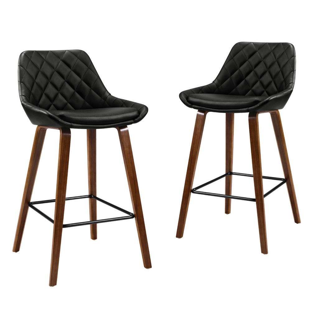 Artiss 4x Bar Stools PU Seat Wooden Artiss