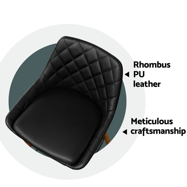 Artiss 4x Bar Stools PU Seat Wooden Artiss