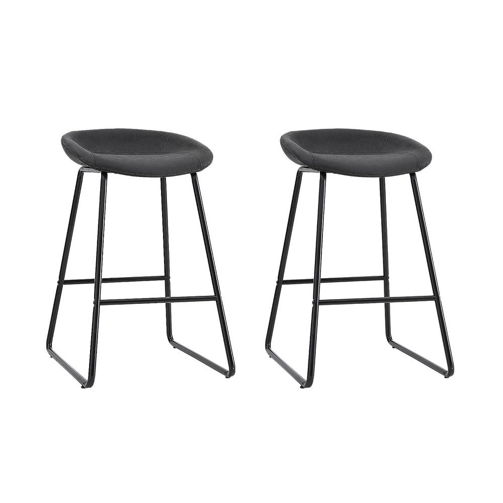 Artiss 2x Bar Stools Kitchen Dining Chairs Counter Stool PU Leather Metal Artiss