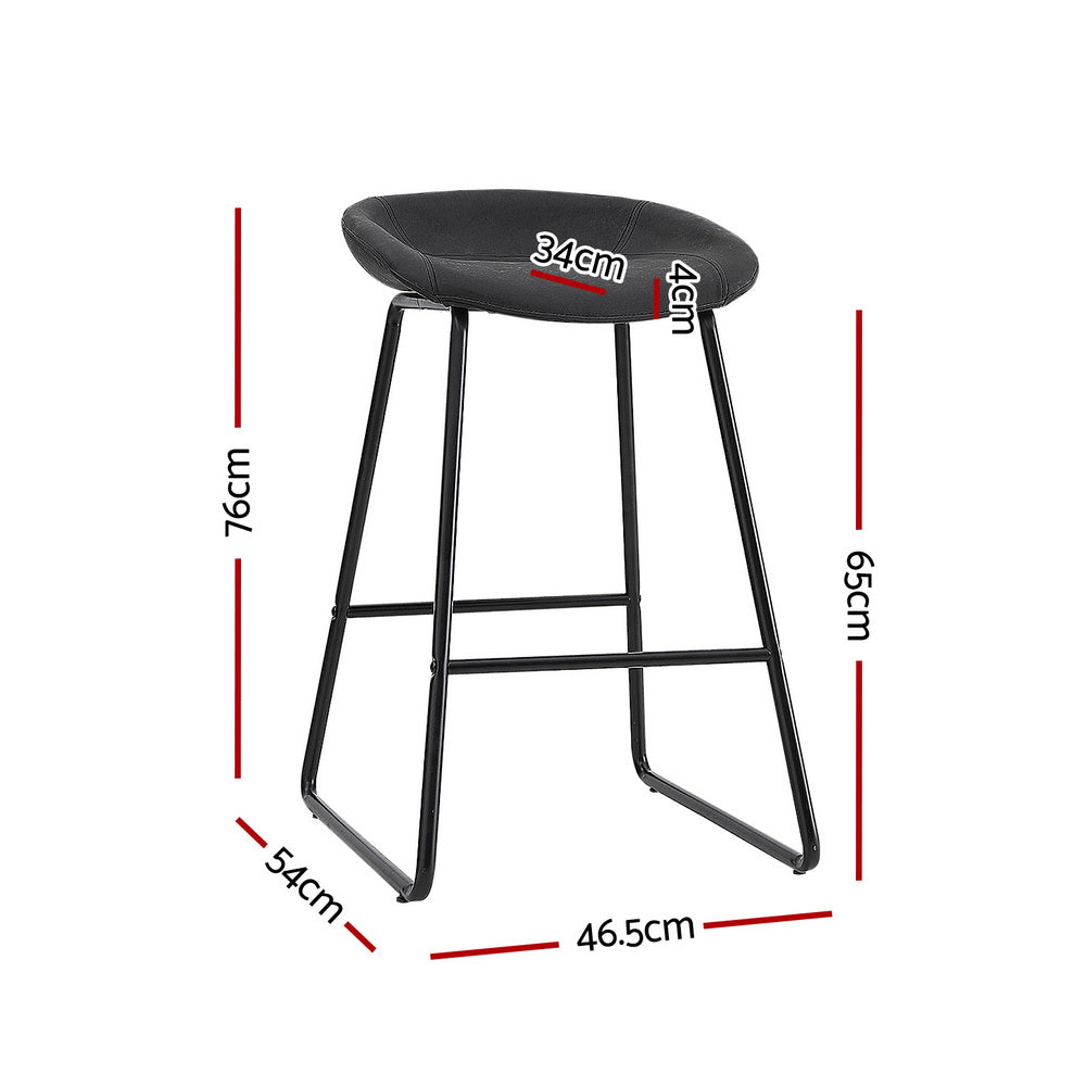 Artiss 2x Bar Stools Kitchen Dining Chairs Counter Stool PU Leather Metal Artiss
