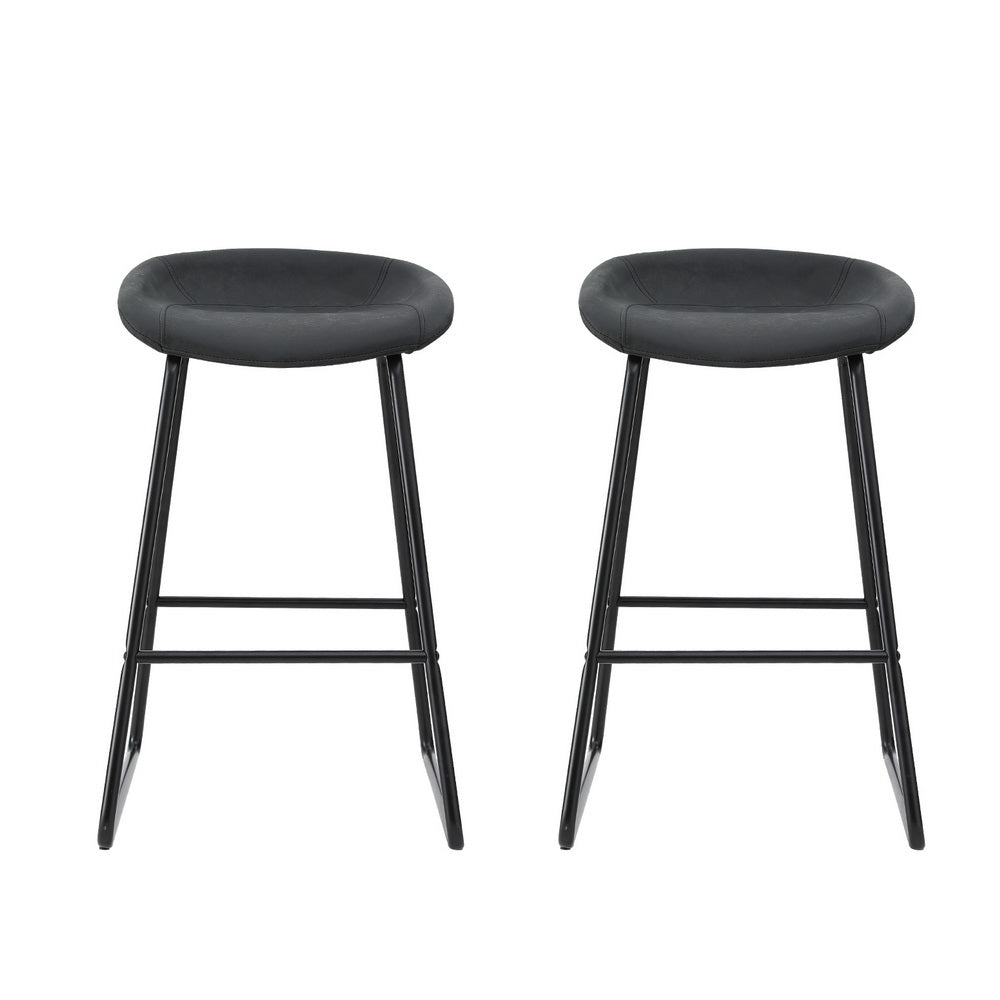 Artiss 2x Bar Stools Kitchen Dining Chairs Counter Stool PU Leather Metal Artiss