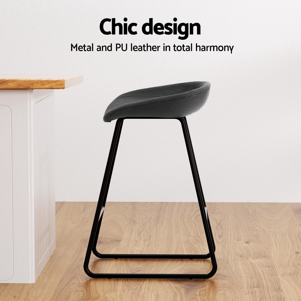 Artiss 4x Bar Stools Kitchen Dining Chairs Counter Stool PU Leather Metal Artiss