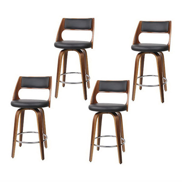 Artiss 4x Bar Stools Swivel Leather Chair 65cm Artiss