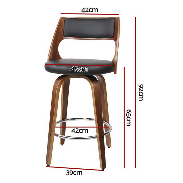 Artiss 4x Bar Stools Swivel Leather Chair 65cm Artiss