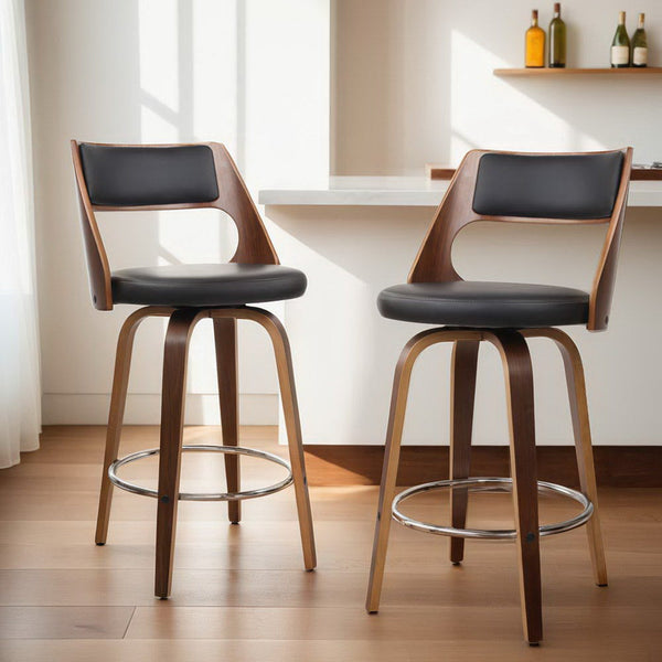 Artiss 4x Bar Stools Swivel Leather Chair 65cm Artiss