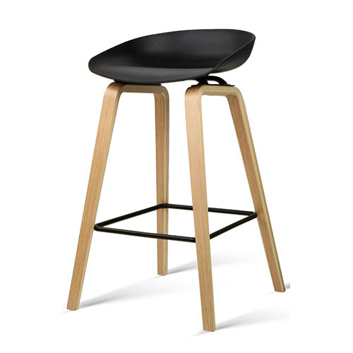 4x Artiss Bar Stools Kitchen Counter Stool Dining Chairs Wooden Black Artiss