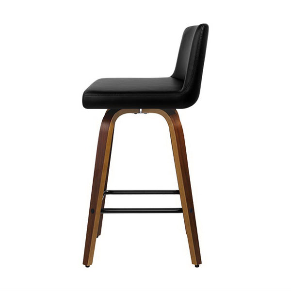 Artiss 4x Bar Stools Swivel Leather Padded Wooden Artiss