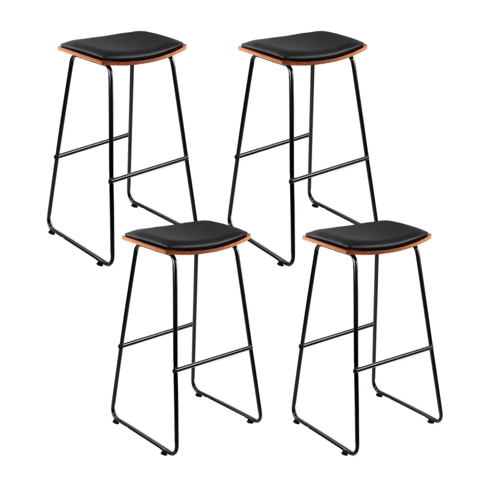 Artiss 4x Bar Stools Leather Padded Metal Artiss