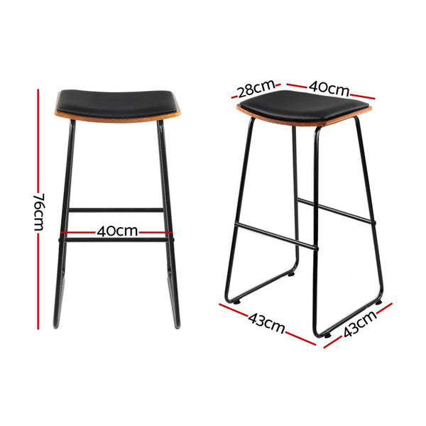 Artiss 4x Bar Stools Leather Padded Metal Artiss