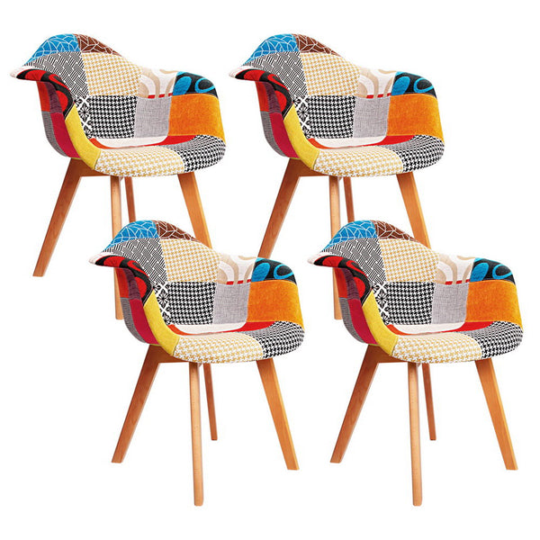 Artiss Dining Chairs Set of 4 Fabric Retro Replica DSW Artiss