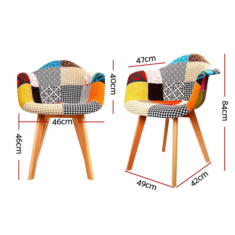Artiss Dining Chairs Set of 4 Fabric Retro Replica DSW Artiss