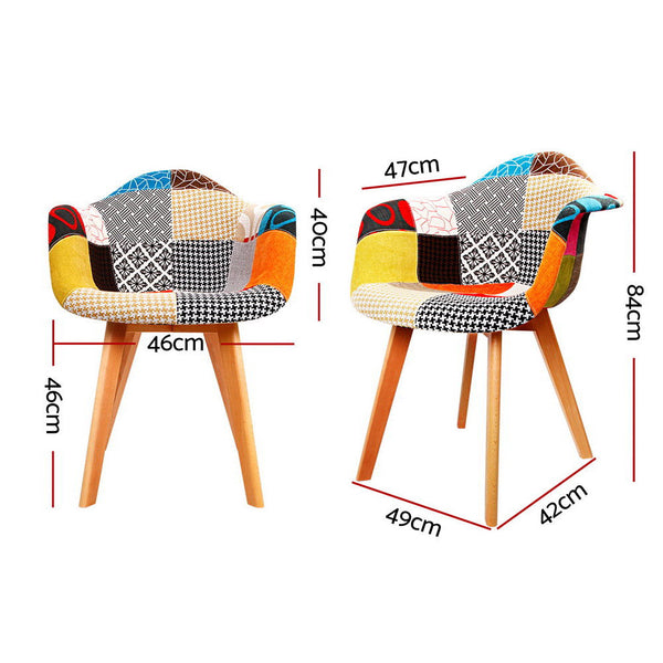 Artiss Dining Chairs Set of 4 Fabric Retro Replica DSW Artiss