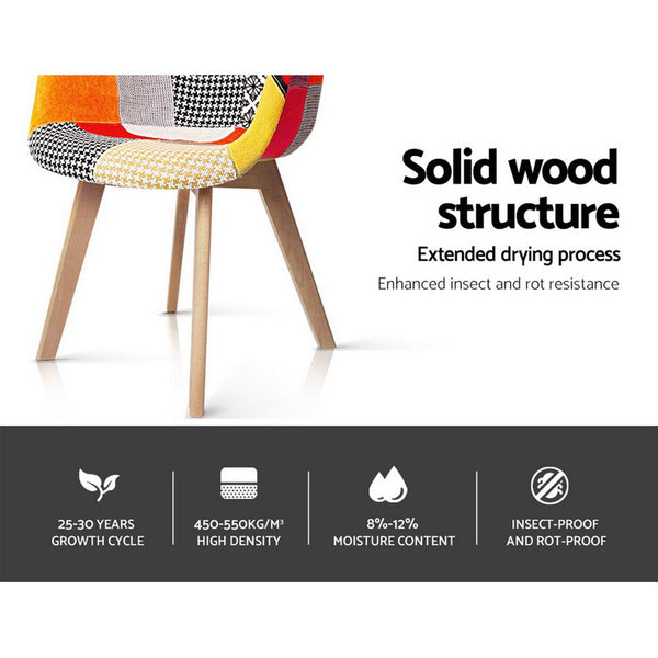 Artiss Dining Chairs Set of 4 Fabric Retro Replica DSW Artiss