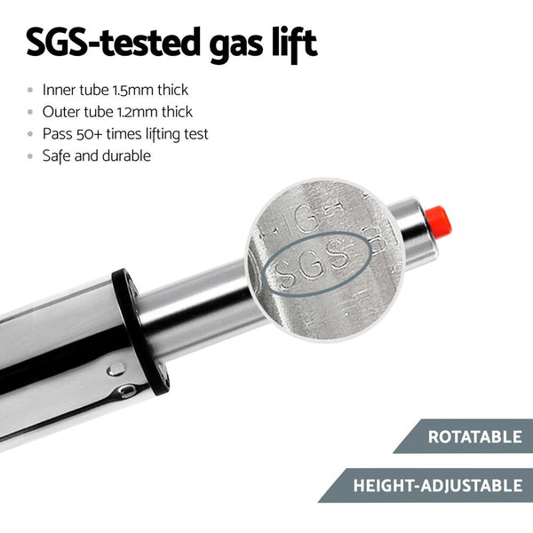 Artiss 4x Bar Stools Leather Gas Lift White Artiss