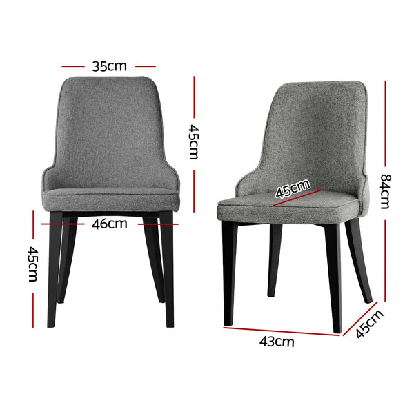 Artiss Dining Chairs Set of 4 Linen Fabric Grey Artiss