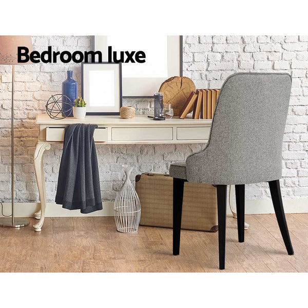 Artiss Dining Chairs Set of 4 Linen Fabric Grey Artiss