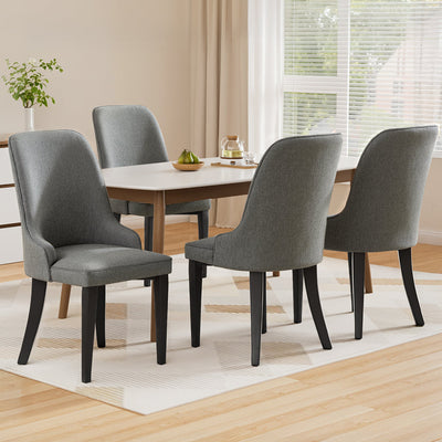 Artiss Dining Chairs Set of 4 Linen Fabric Grey
