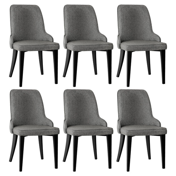 Artiss Dining Chairs Set of 6 Linen Fabric Grey Artiss