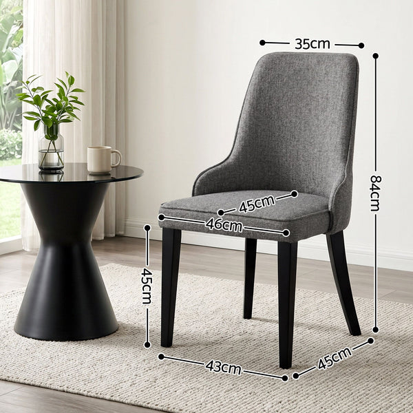 Artiss Dining Chairs Set of 6 Linen Fabric Grey Artiss