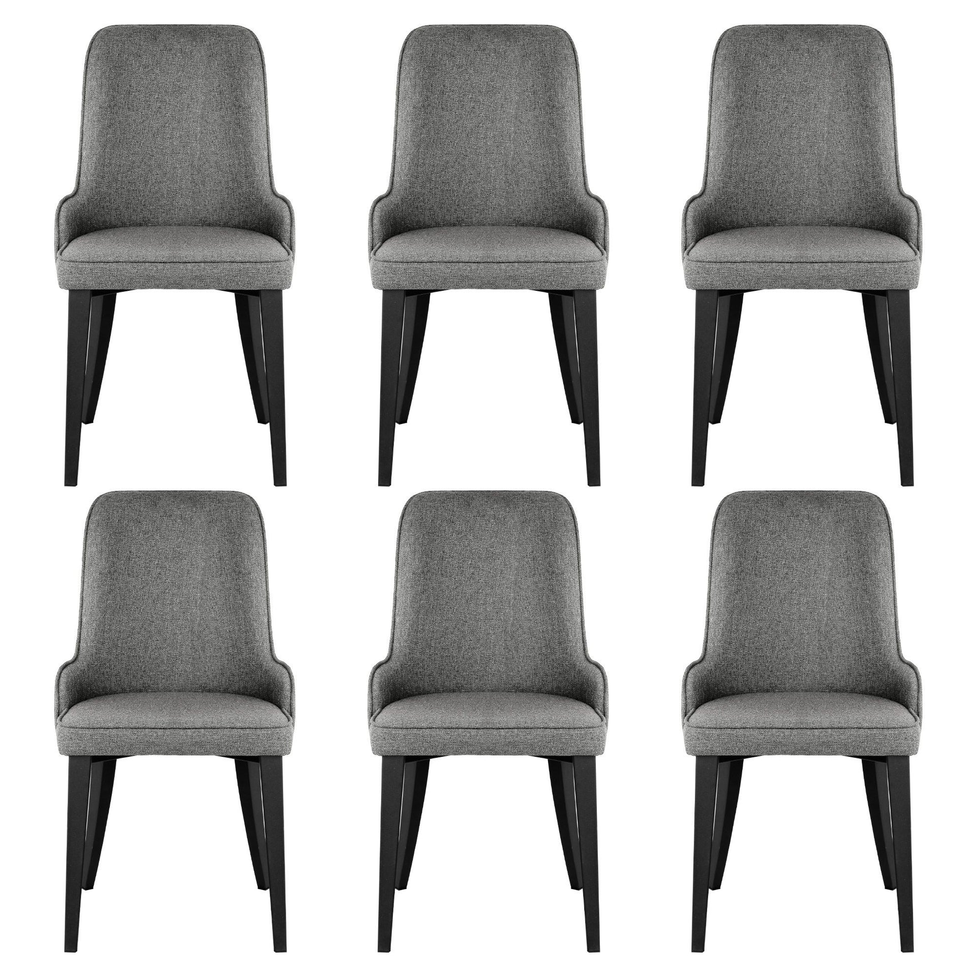 Artiss Dining Chairs Set of 6 Linen Fabric Grey Artiss
