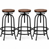 Artiss 3x Bar Stool Backless Swivel Counter Barstools 70-90cm Seat Height Adjustable Industrial