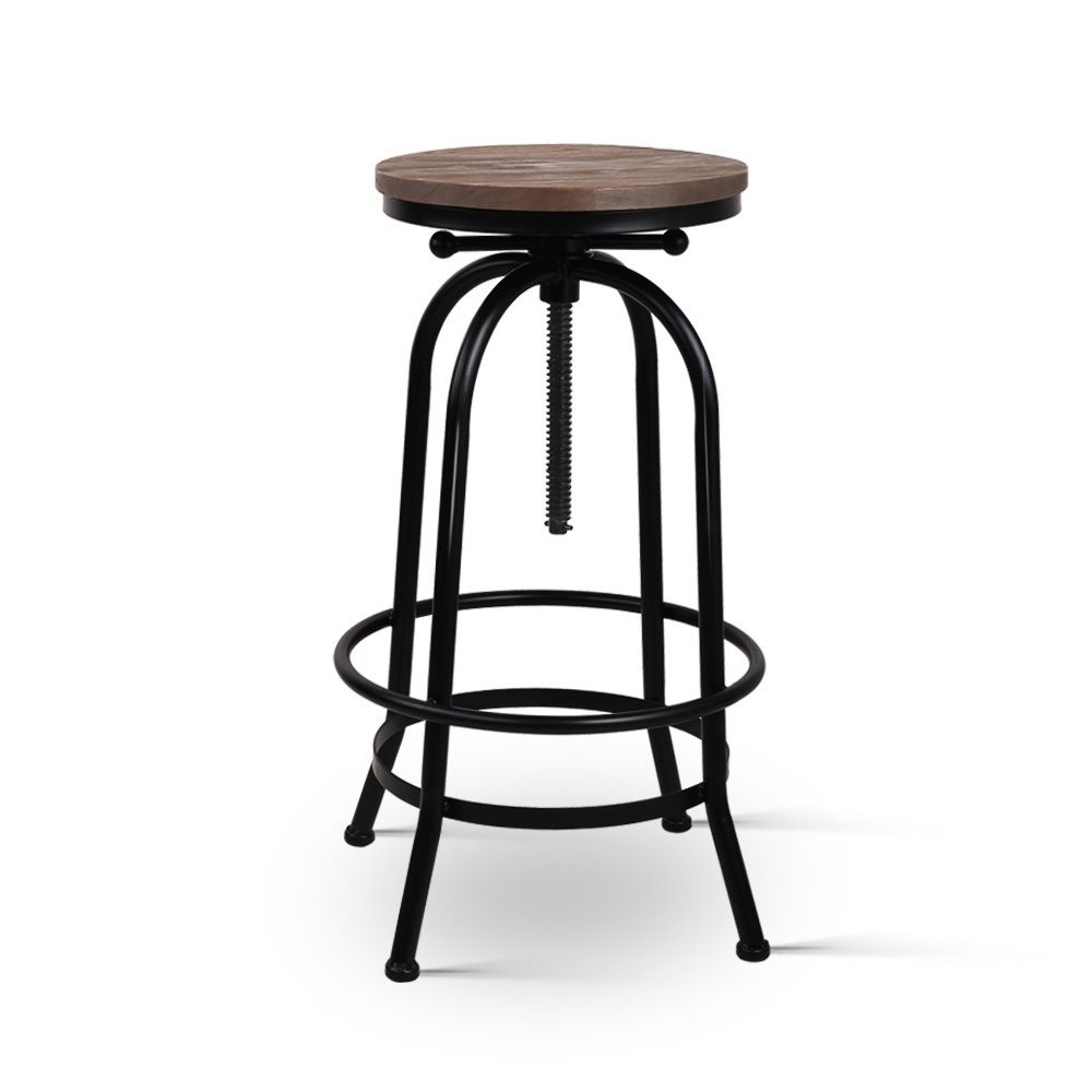 Artiss 3x Bar Stool Backless Swivel Counter Barstools 70-90cm Seat Height Adjustable Industrial Artiss