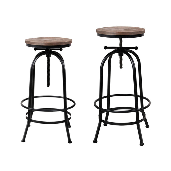 Artiss 4x Bar Stools Kitchen Dining Chairs Adjustable Wooden Vintage Stool Artiss