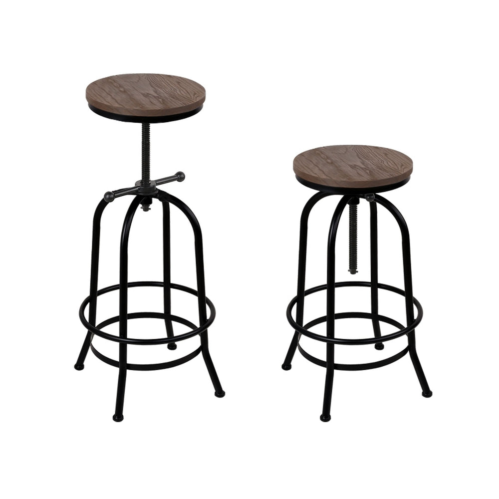 Artiss 4x Bar Stools Kitchen Dining Chairs Adjustable Wooden Vintage Stool Artiss
