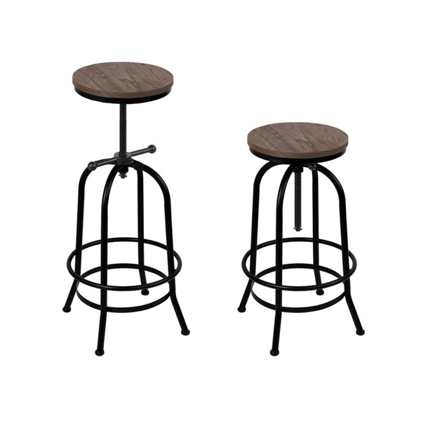 Artiss 4x Bar Stools Kitchen Dining Chairs Adjustable Wooden Vintage Stool Artiss