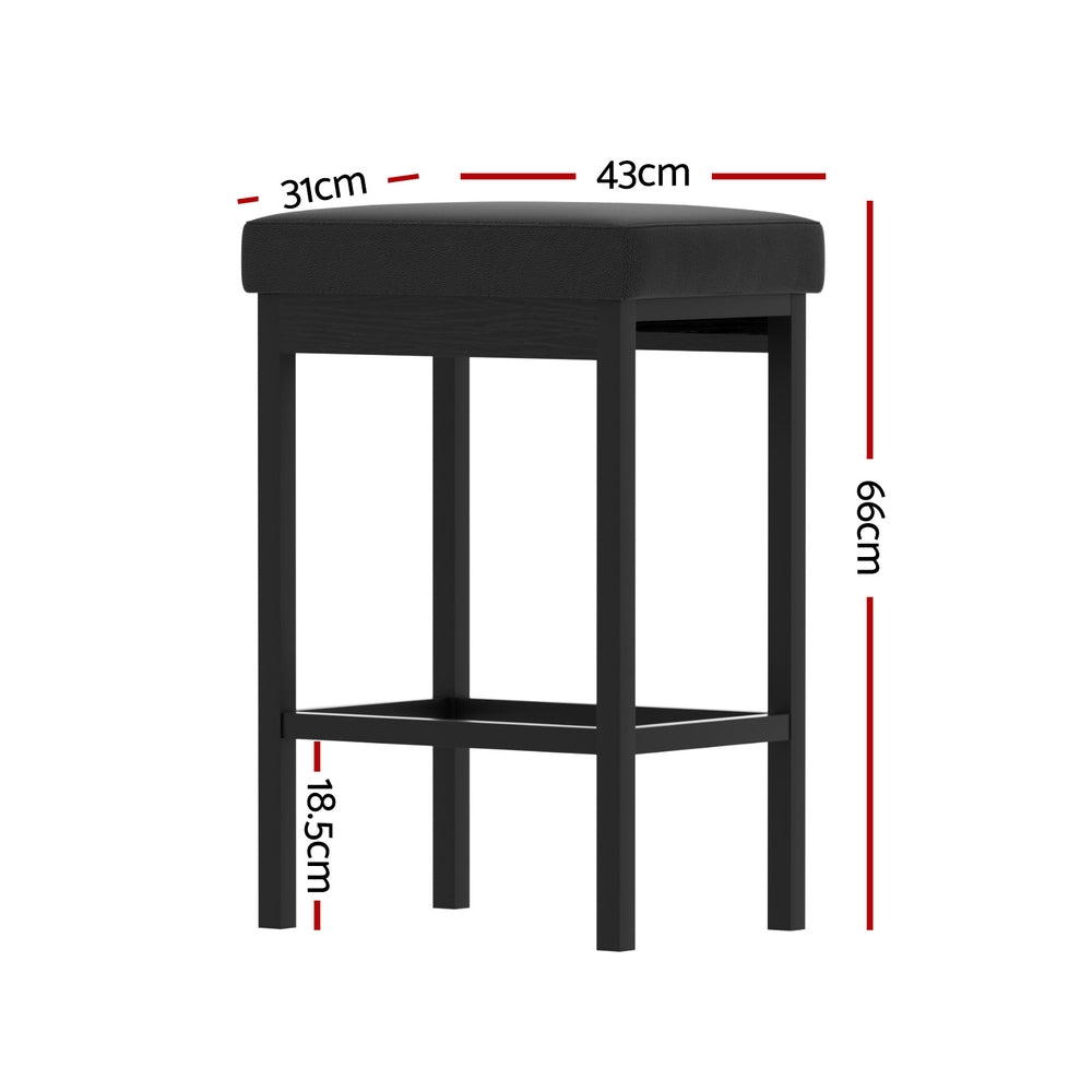 2x Artiss Metal Bar Stools PU Seat Dining Counter Chairs Artiss