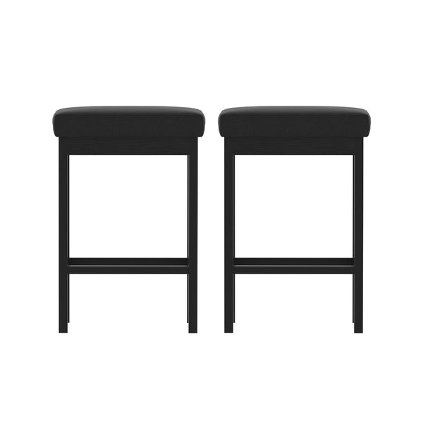 2x Artiss Metal Bar Stools PU Seat Dining Counter Chairs Artiss