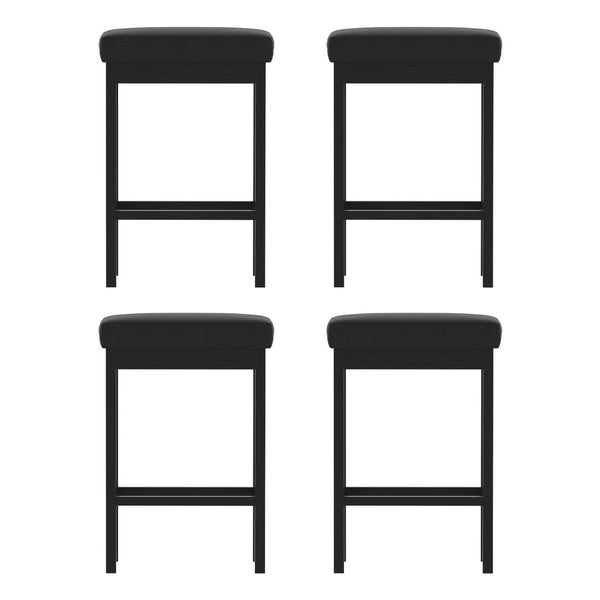 A Set of 4 Artiss Metal Bar Stools PU Seat Dining Counter Chairs Artiss