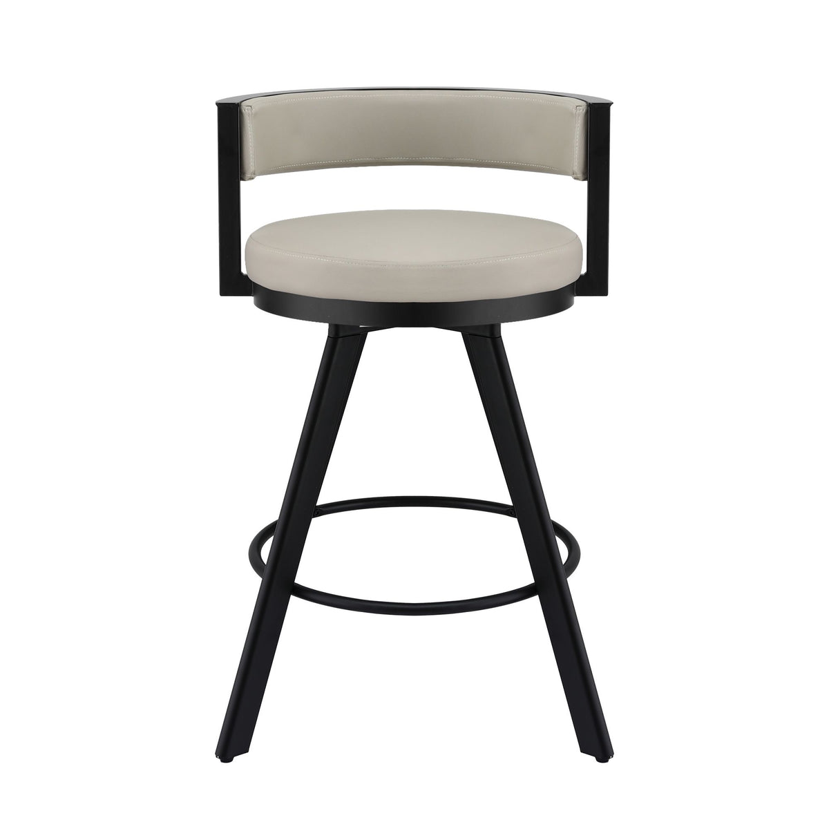 Artiss Bar Stools Set of 3 Swivel Counter Stools with Padded Backrest PU Leather Beige Awezingly