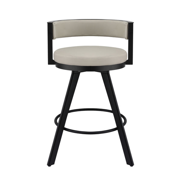 Artiss Bar Stools Set of 3 Swivel Counter Stools with Padded Backrest PU Leather Beige Awezingly